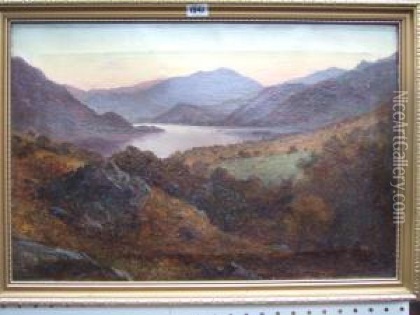 Mountainous Lake Landscape Oil Painting - Henry Lark Pratt