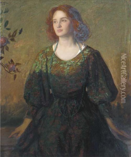 Portrait Of A Lady Oil Painting - Thomas E. Mostyn