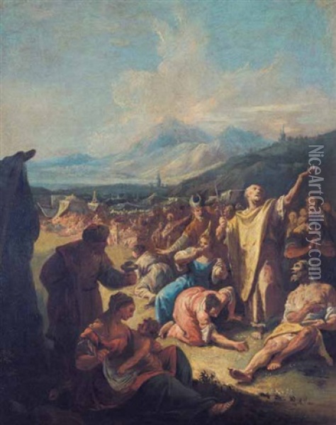 La Caduta Della Manna Oil Painting - Francesco Salvator Fontebasso