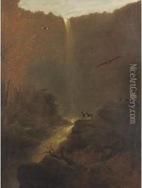 Kaaterskill Falls, New York Oil Painting - Robert Walter Weir
