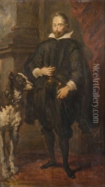 Portrait Du Duc Wolfgang-wilhelm De Pfalz-neuburg (after Anton Van Dyck) Oil Painting - Alexandre Marie Colin