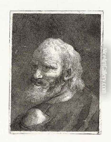 Old Man with a Beard, from Raccolta di Teste II Oil Painting - Giovanni Domenico Tiepolo