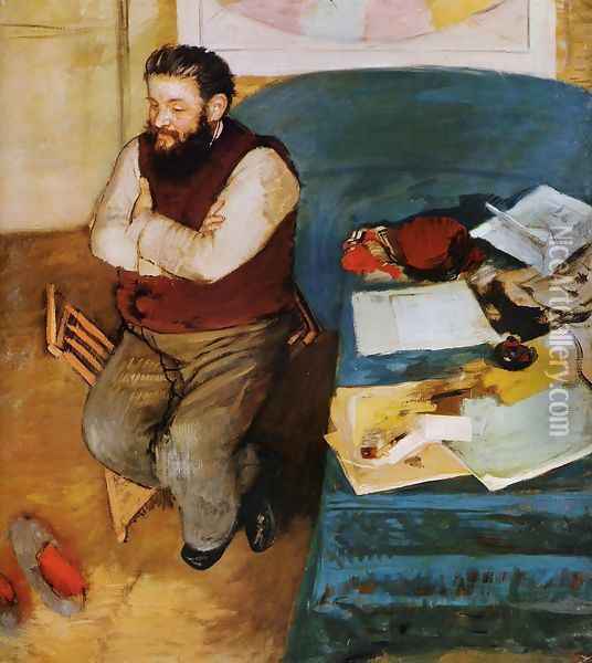 Diego Martelli Oil Painting - Edgar Degas