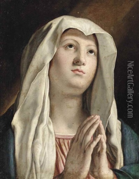 The Madonna In Prayer Oil Painting - Giovanni Battista Salvi (Il Sassoferrato)