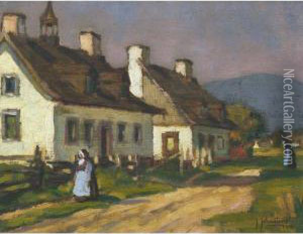 The School House At Joachim Oil Painting - John Young Johnstone