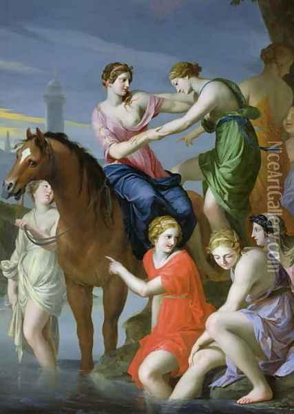 Clelia Crossing the Tiber Oil Painting - Jacques Stella