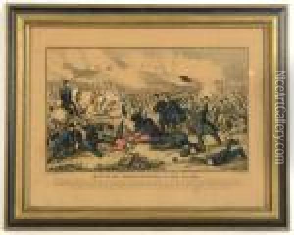 Battle Of Fredericksburg Oil Painting - Currier & Ives Publishers