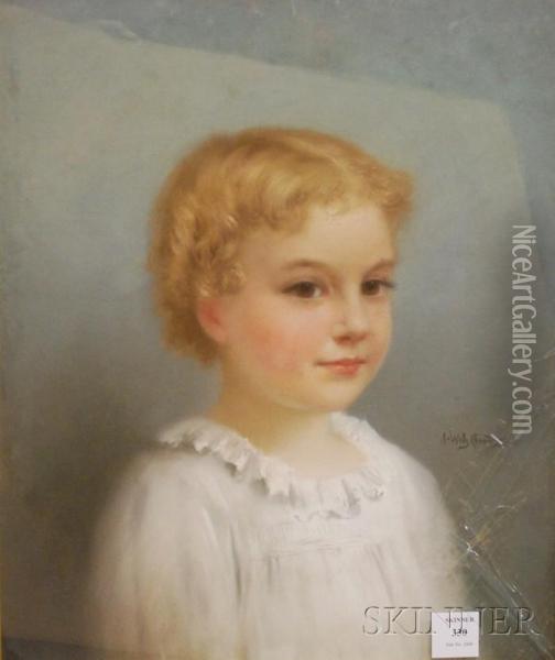 Portrait Bustof A Young Child Oil Painting - James Wells Champney
