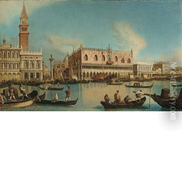 Il Molo Dal Bacino Di San Marco Oil Painting - Vincenzo Chilone
