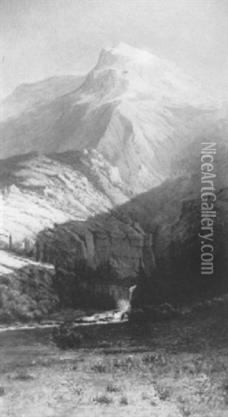 Western Mountains Oil Painting - Hamilton Irving Marlatt