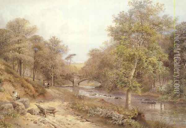 Quarrying by the River Oil Painting - William Hull