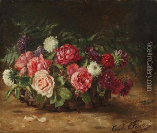 Corbeille De Fleurs Oil Painting - Cecile Ferrere