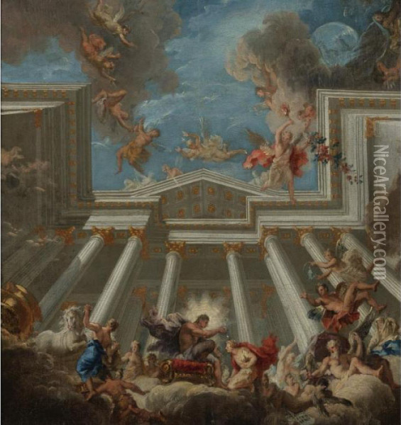 Helios Annointing His Son Phaeton Oil Painting - Pietro Dandini