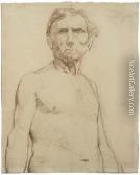 Study Of A Standing Male Oil Painting - John Singer Sargent