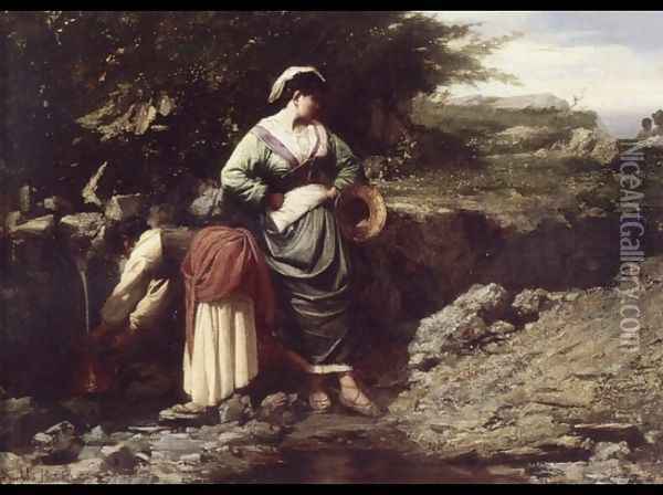 Water Carriers Oil Painting - Jules Breton