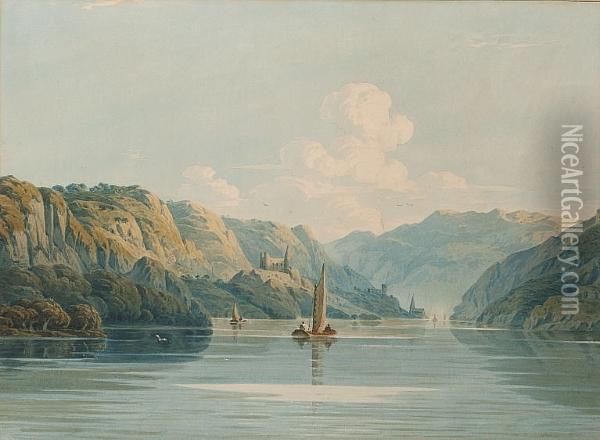 On The Rhine Oil Painting - John Varley