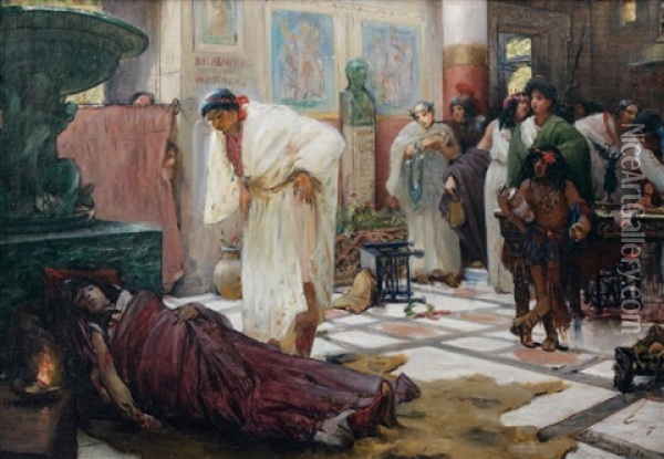 Scene Tiree De L'histoire Romaine Oil Painting - Leonce J. V. de Joncieres