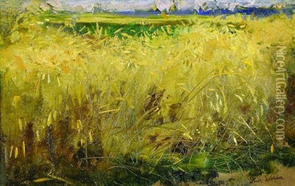 The Ripe Corn Oil Painting - Otakar Lebeda