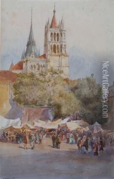 Lausanne Oil Painting - Richard Henry Wright