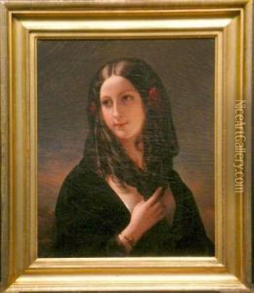 Spanish Portrait Oil Painting - Charlemagne Oscar Guet