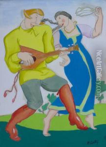 Couple De Danseurs Oil Painting - Michel Lattry