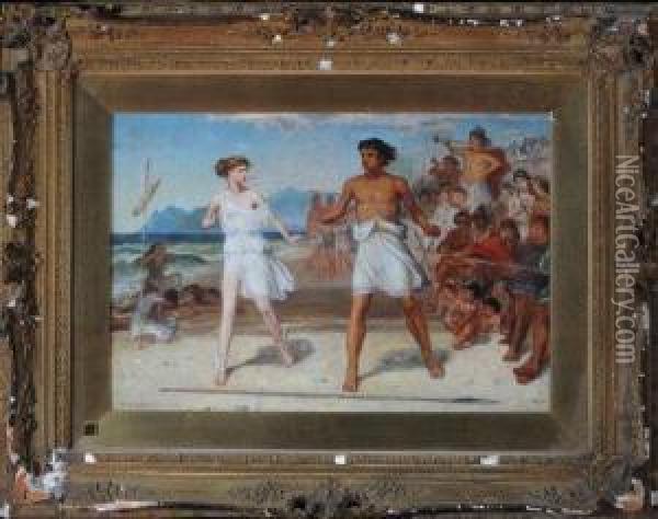 The Race Between Atalanta And Melanion Oil Painting - Charles Wynee Nicholls