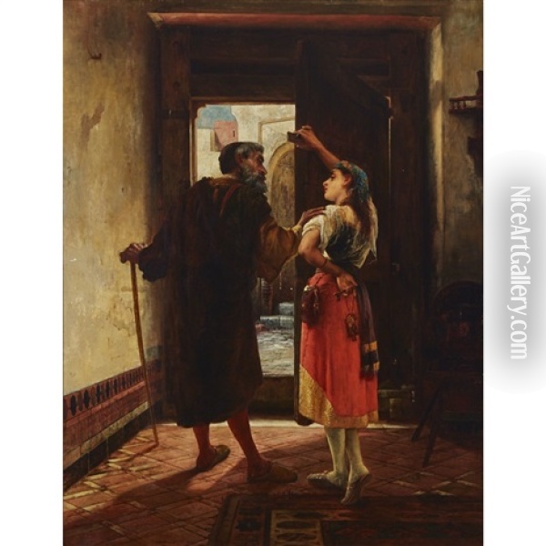 Shylock And Jessica Oil Painting - Robert Gavin