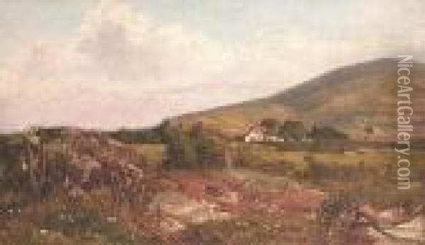 A Cottage In A Landscape With A Hill Beyond Oil Painting - Frederick Walker