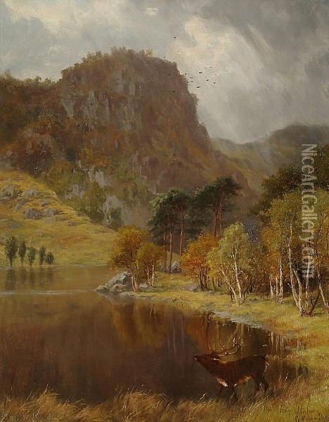 Raven Craig Thirlmere Oil Painting - George Cammidge