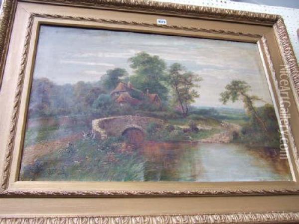 River Scene Oil Painting - Octavius Thomas Clark