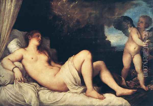 Danae and the Shower of Gold Oil Painting - Tiziano Vecellio (Titian)