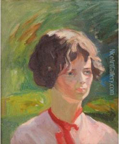 Impressionist Style Female Portrait Oil Painting - Paul Turner Sargent