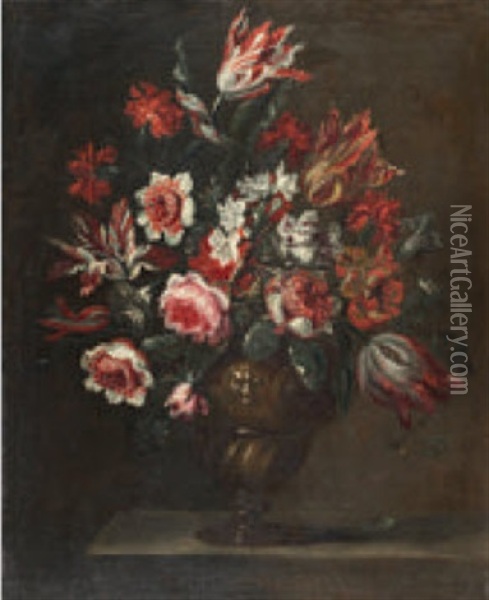 Blumenstillleben Oil Painting - Juan De Arellano