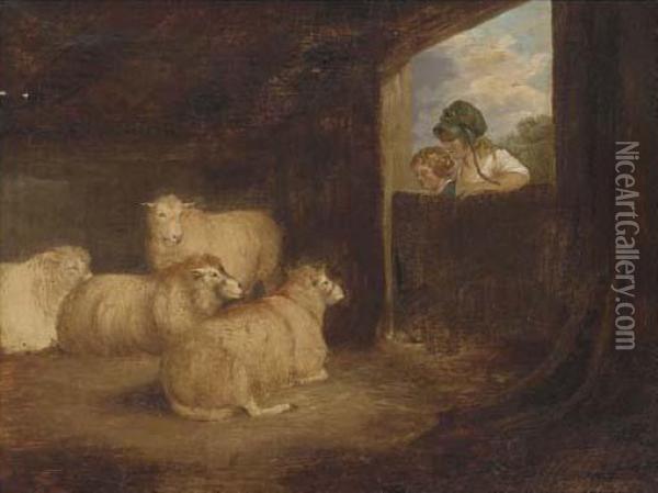 Mutual Curiosity Oil Painting - George Morland