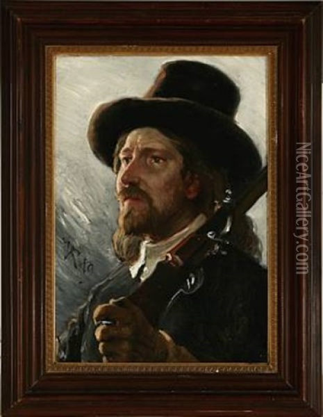 Student (study For Studenternes Udfald 1658) Oil Painting - Vilhelm Rosenstand