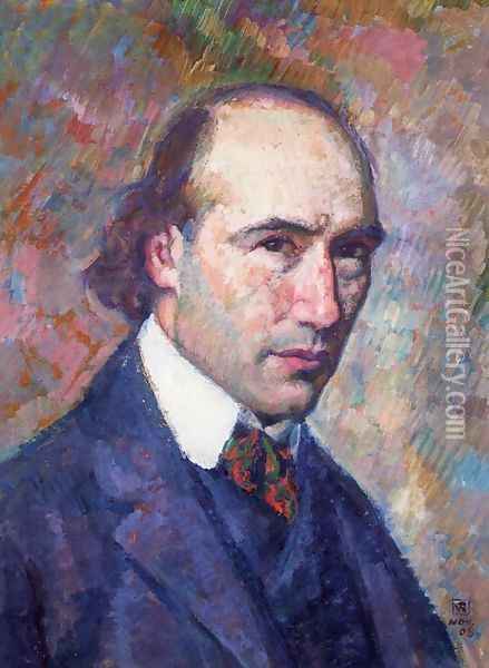 Portrait of Andre Gide Oil Painting - Theo van Rysselberghe