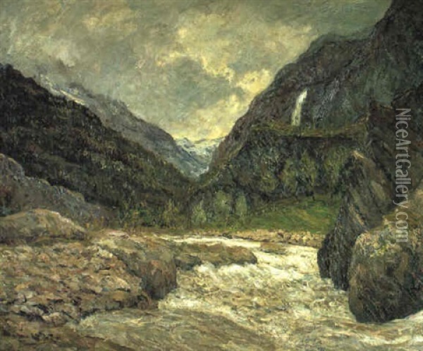 Valle De La Romanche, Le Torrent Neigeux Oil Painting - Maxime Maufra