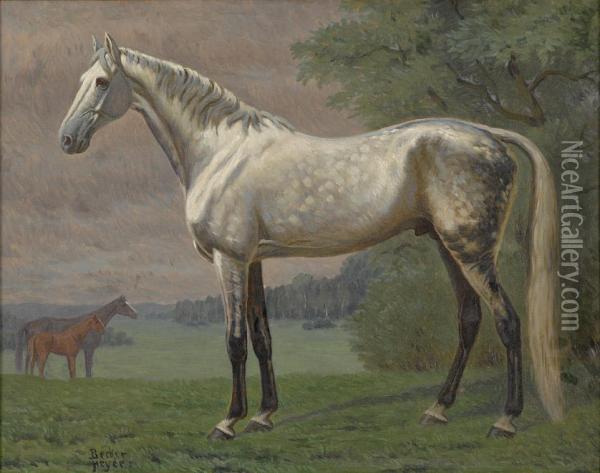 Russischer Traber. Oil Painting - Rudolf Albert Becker-Heyer