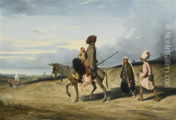 A Journey Into The Levant Oil Painting - Alexandre Gabriel Decamps