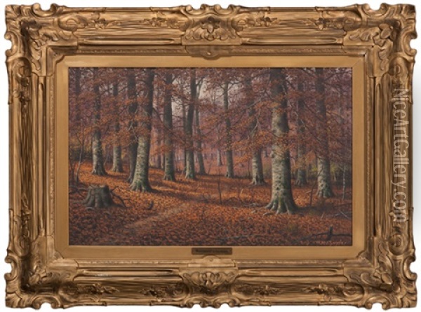 Beechwoods Oil Painting - William Mckendree Snyder