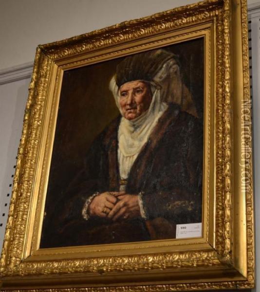 Portratt Av Kvinna Oil Painting - Rembrandt Van Rijn