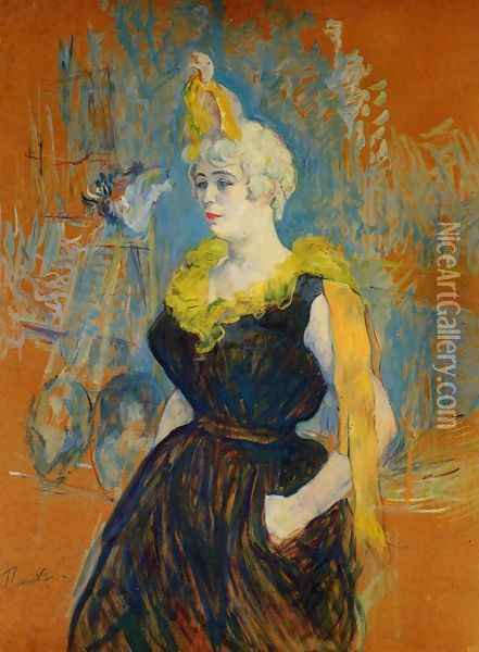 The Clownesse Cha U Kao Oil Painting - Henri De Toulouse-Lautrec