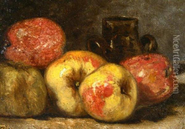 Still Life Of Apples And Jug Oil Painting - Antoine Vollon