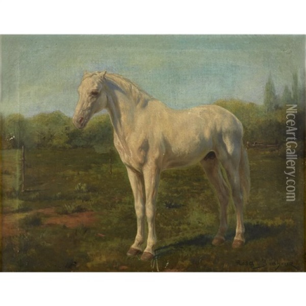 Horse In A Landscape Oil Painting - Rosa Bonheur