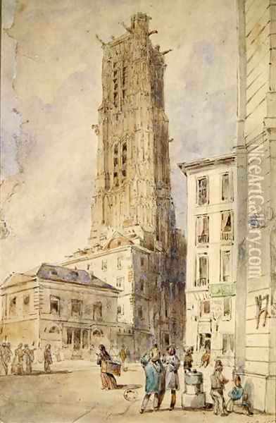 The Tower of St. Jacques, Paris Oil Painting - Thomas Shotter Boys