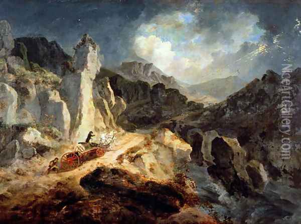 Phaeton in a Thunderstorm Oil Painting - Julius Caesar Ibbetson