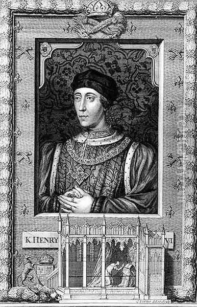 Henry VI 1421-71 King of England 1421-66 and 1470-71, after a portrait in Kensington Palace, engraved by the artist Oil Painting - George Vertue