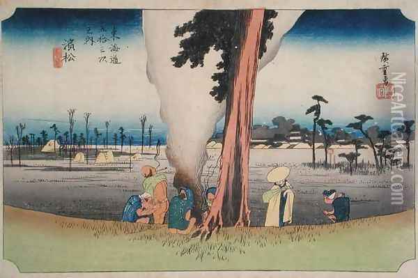 Hamamatsu from Fifty three Stations on the Tokaido Highway Oil Painting - Utagawa or Ando Hiroshige