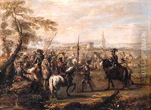 Cavalry Skirmishes Oil Painting - Francesco Simonini