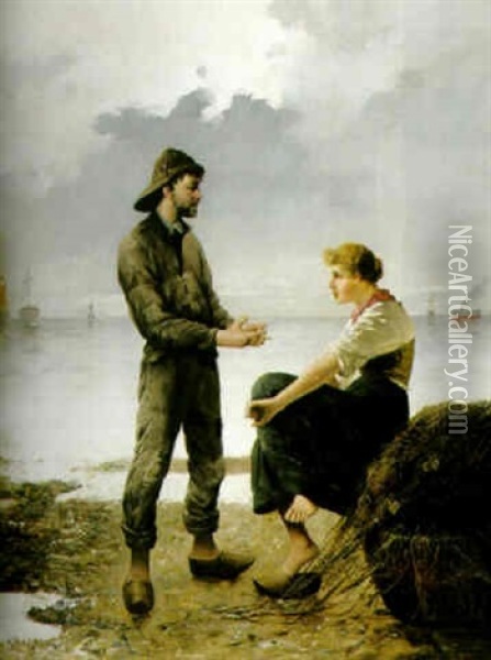 Kurtis Oil Painting - August Vilhelm Nikolaus Hagborg